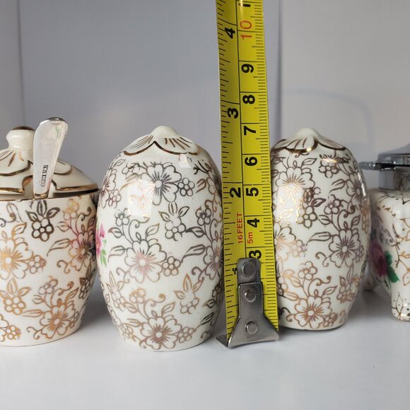 Antique Midwinter Staffordshire Porcelain Set – Biscuit Barrel, Salt & Pepper+ - Picture 7 of 14